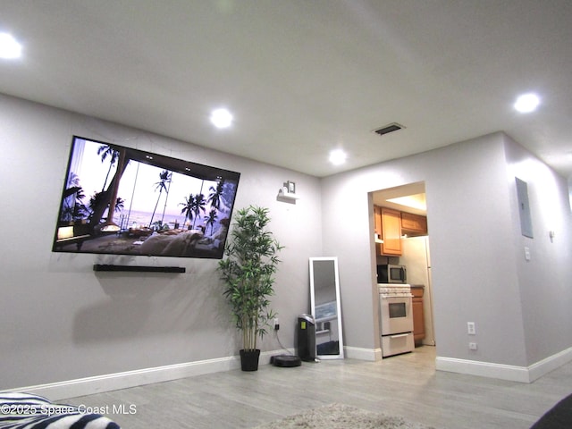 living room featuring light hardwood / wood-style flooring