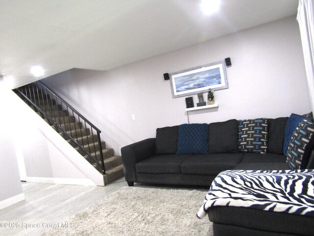 living room featuring hardwood / wood-style flooring