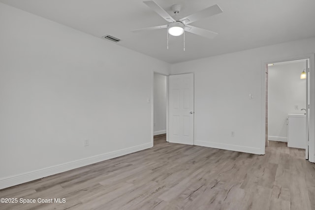 282 Hollywood Blvd, Melbourne, FL 32904 - unfurnished bedroom with light hardwood / wood-style floors and ceiling fan