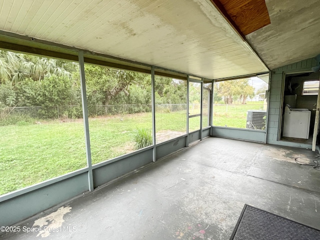 view of unfurnished sunroom