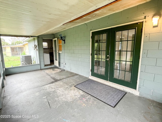 exterior space with french doors