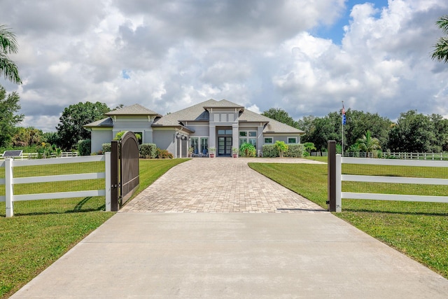 view of front of house with a front yard