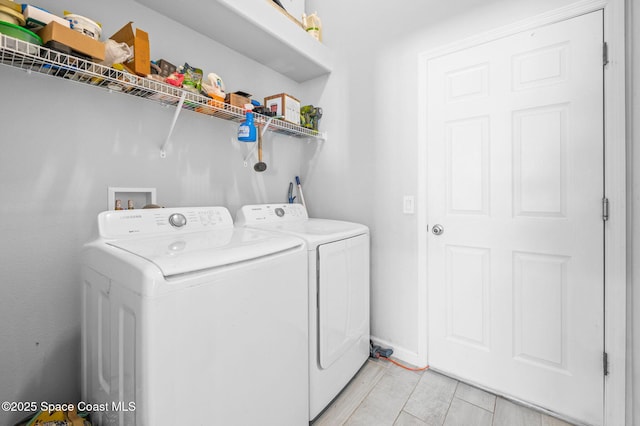 laundry room with independent washer and dryer