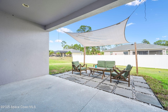 view of patio featuring outdoor lounge area