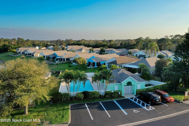 drone / aerial view with a residential view