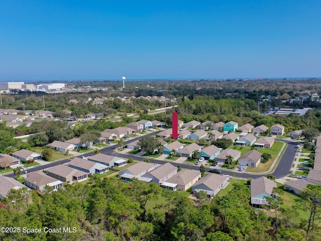 aerial view featuring a residential view