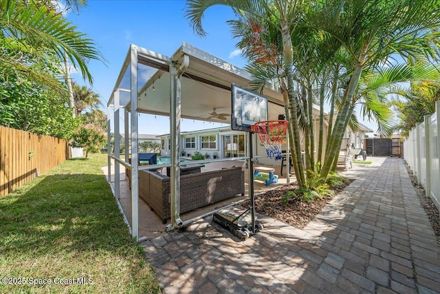 view of patio with a fenced backyard