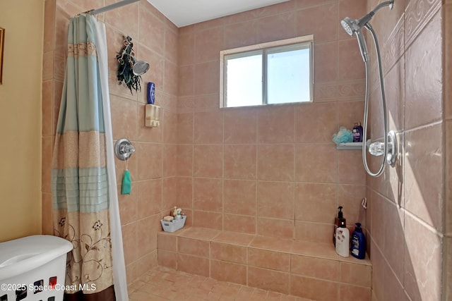 bathroom featuring walk in shower