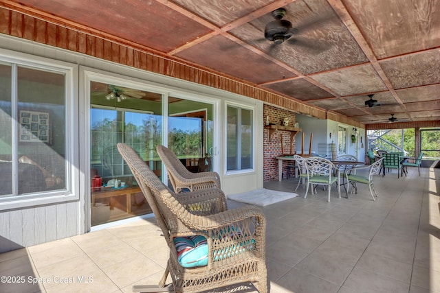 view of patio with ceiling fan