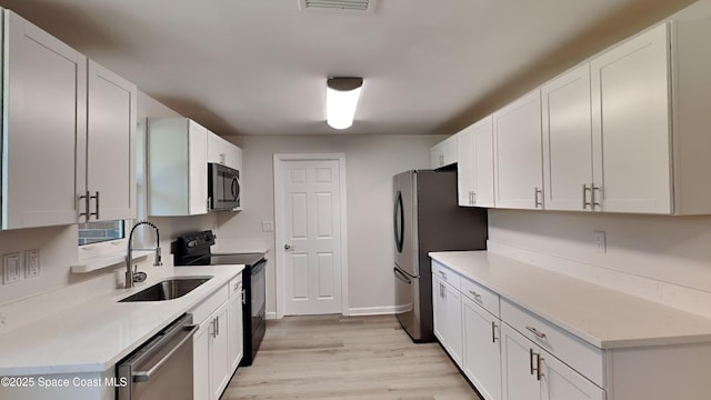 kitchen with white cabinetry, appliances with stainless steel finishes, and sink