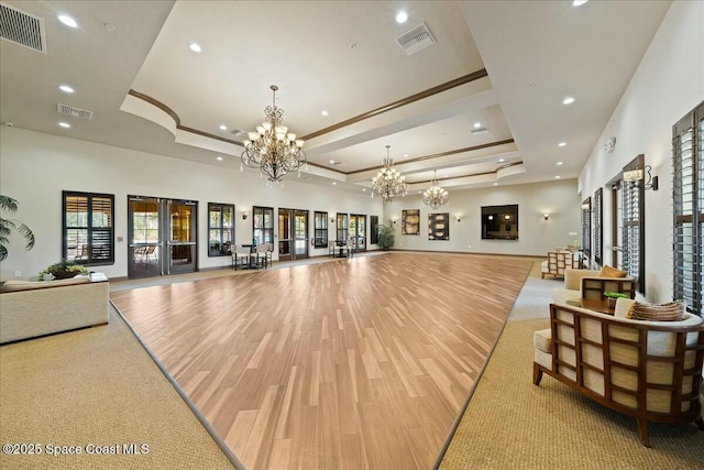 community lobby with visible vents