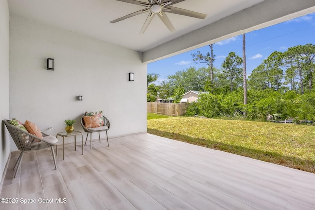 view of patio with ceiling fan