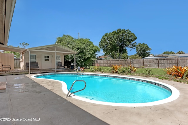 view of pool featuring a patio area