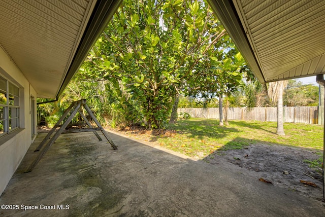 view of yard with a patio area