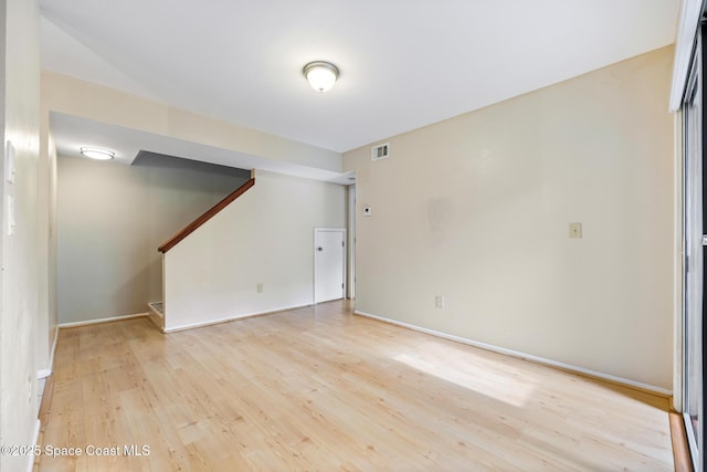 empty room featuring light hardwood / wood-style flooring