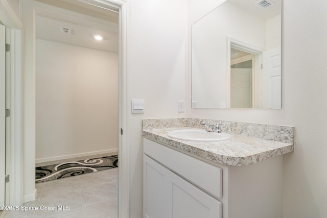 bathroom featuring vanity and tile patterned floors