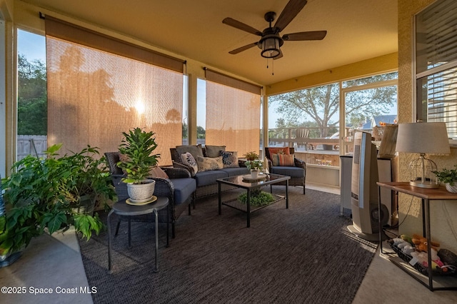 828 Parkwood Ave, Titusville, FL 32796 - view of patio with outdoor lounge area and ceiling fan