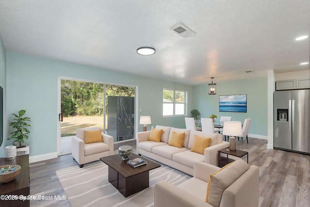 living room featuring hardwood / wood-style flooring