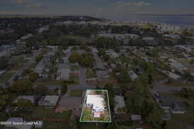 225 Court St, Titusville, FL 32780 - aerial view of property and surrounding area featuring property boundaries highlighted