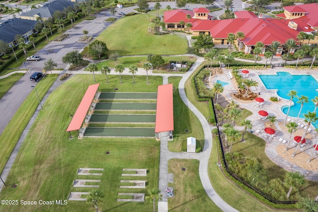 aerial view featuring a residential view