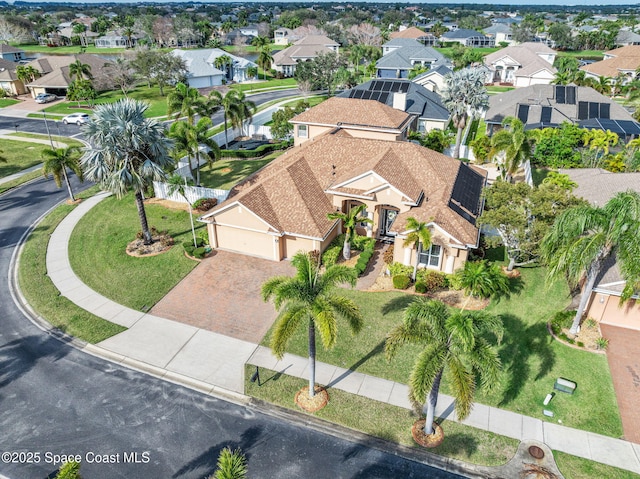 drone / aerial view with a residential view