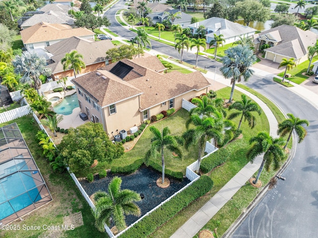 bird's eye view with a residential view