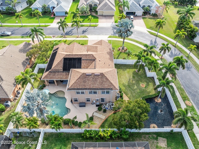 bird's eye view with a residential view