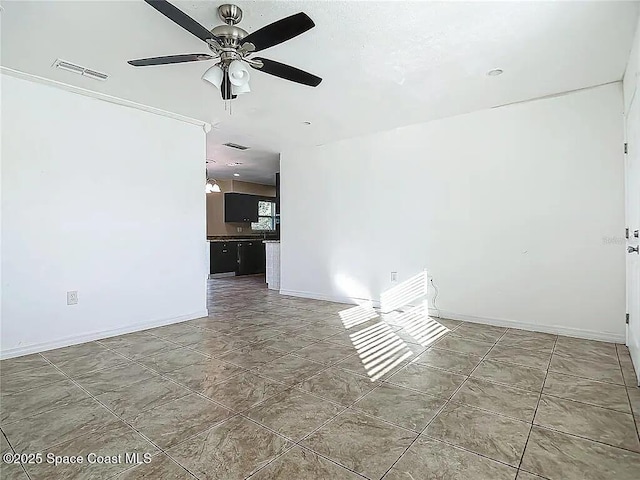 empty room with ceiling fan