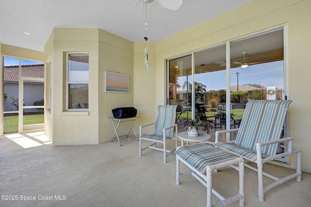 view of patio / terrace with ceiling fan