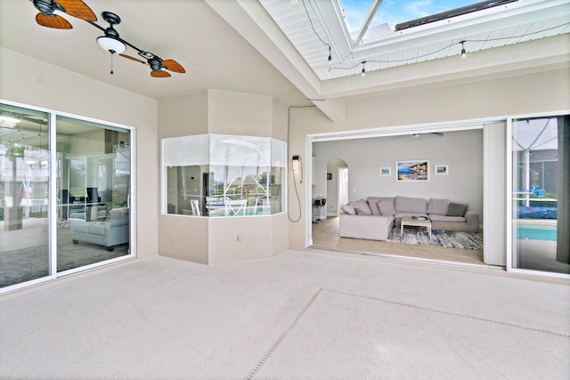 view of patio / terrace featuring outdoor lounge area and ceiling fan