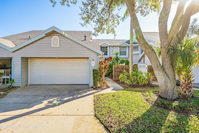 view of front of house with a garage