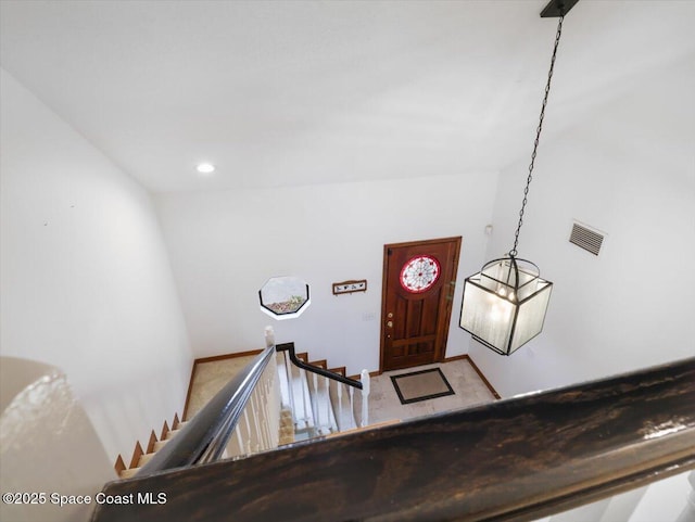 view of carpeted entryway