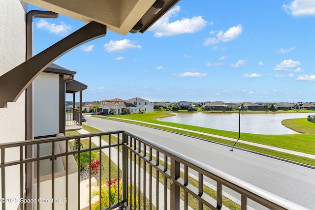 balcony with a water view