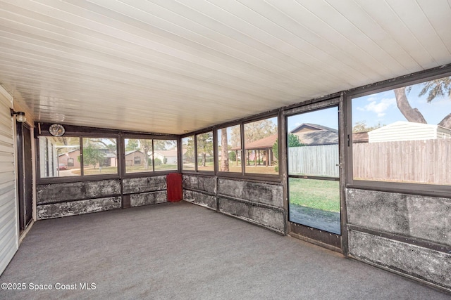 view of unfurnished sunroom