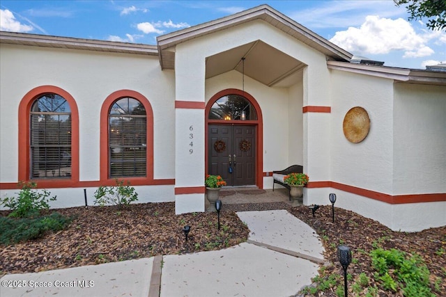 view of exterior entry with french doors