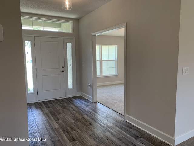 1581 San Filippo Dr SE, Palm Bay, FL 32909 - entrance foyer featuring dark wood finished floors, healthy amount of natural light, and a textured ceiling