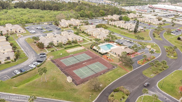 aerial view featuring a residential view