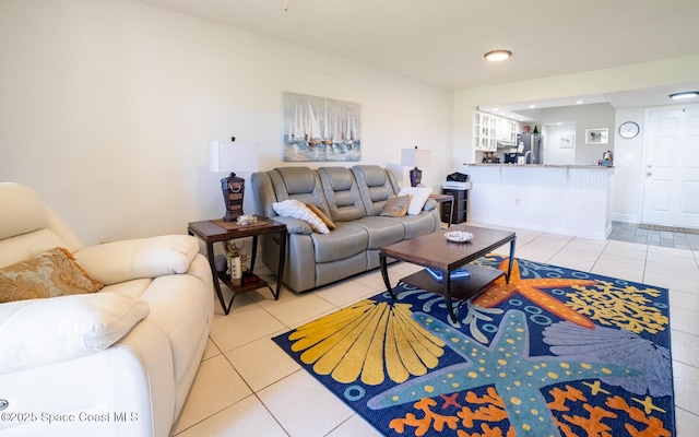 view of tiled living room