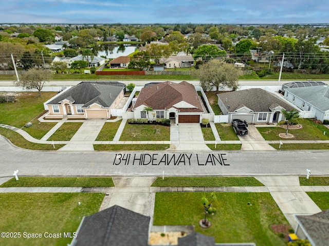 aerial view featuring a residential view