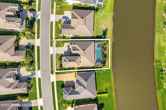 drone / aerial view with a residential view