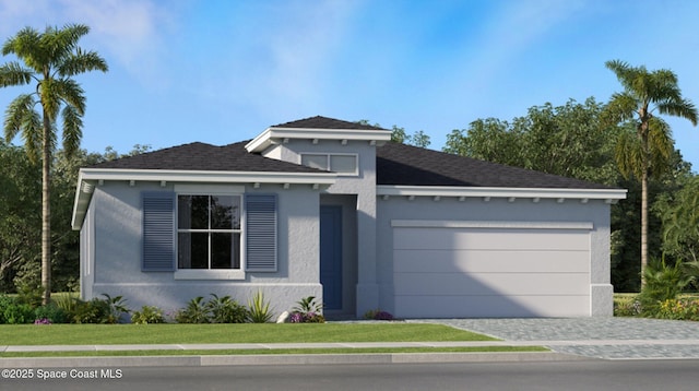 view of front of home with a garage