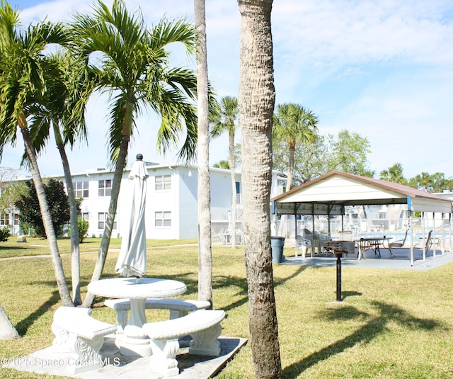 exterior space with a gazebo