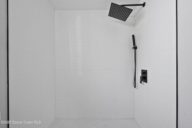 room details featuring a tile shower