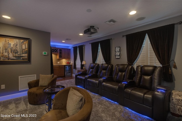 cinema with indoor bar and wine cooler