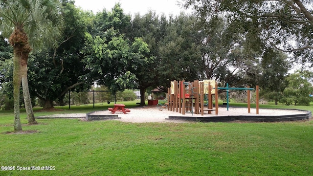 community playground with a yard