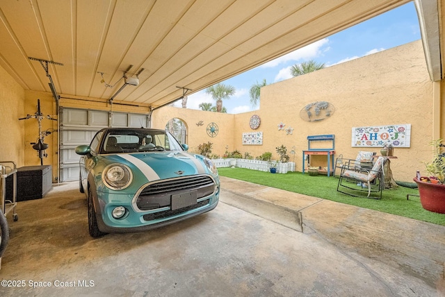 exterior space featuring a carport