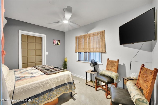 bedroom with carpet and ceiling fan