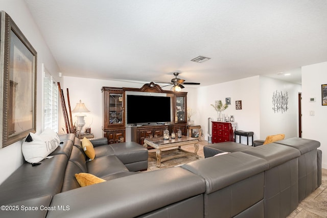 230 Andros Dr, Merritt Island, FL 32952 - living room featuring ceiling fan