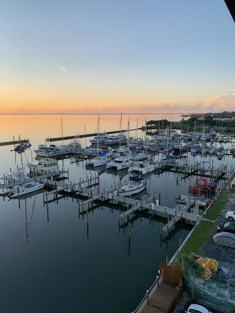 view of water feature featuring a boat dock