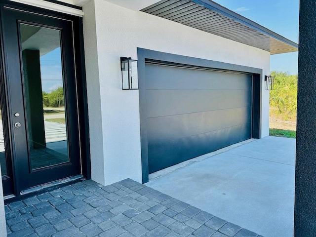 view of garage